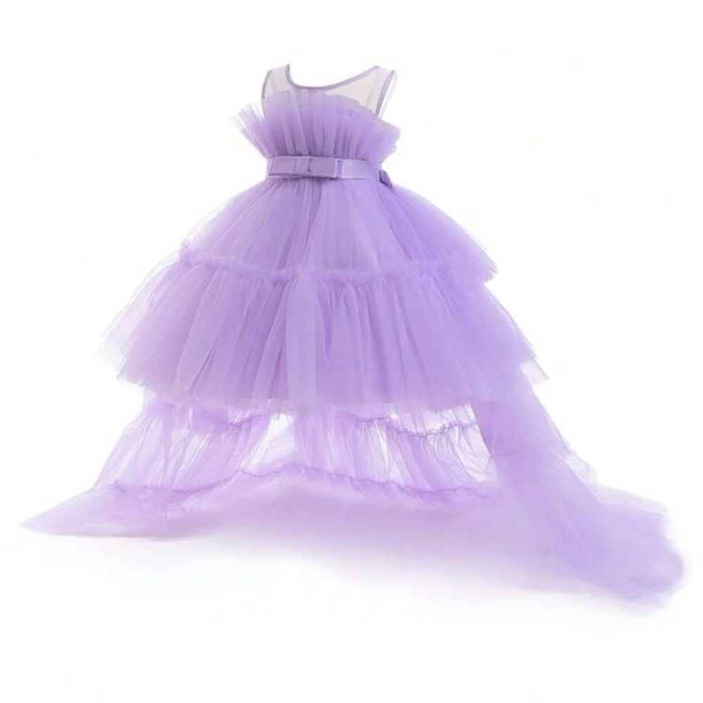 Lavender Tulle Layered Dress - Picture 3 of 4